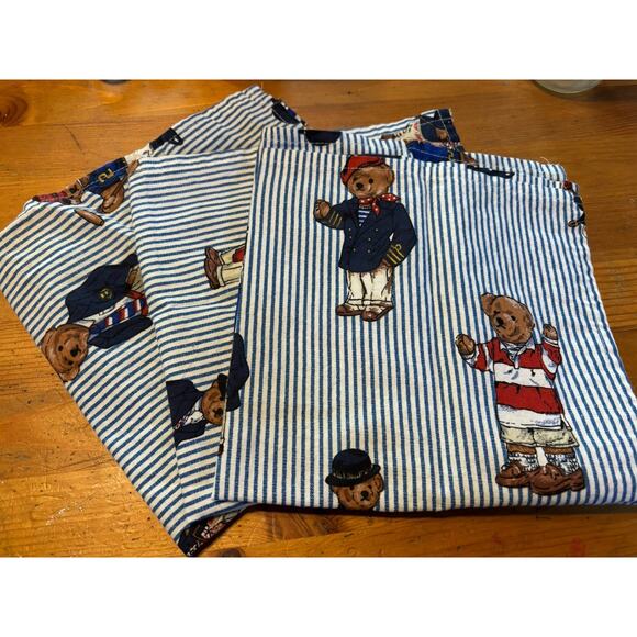Lot 3 Tea Party Ralph Lauren Polo Bear Napkins 16”x16” - Picture 1 of 4